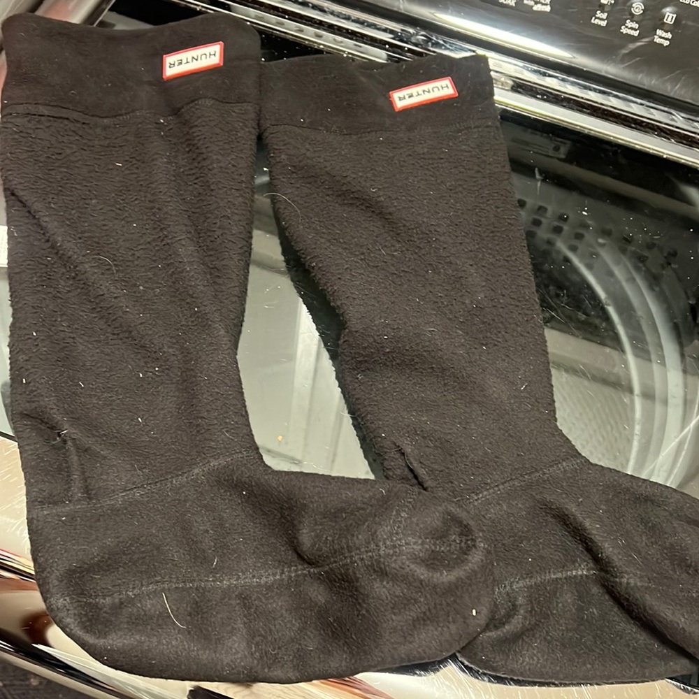 Hunter boot black fuzzy socks size medium women’s